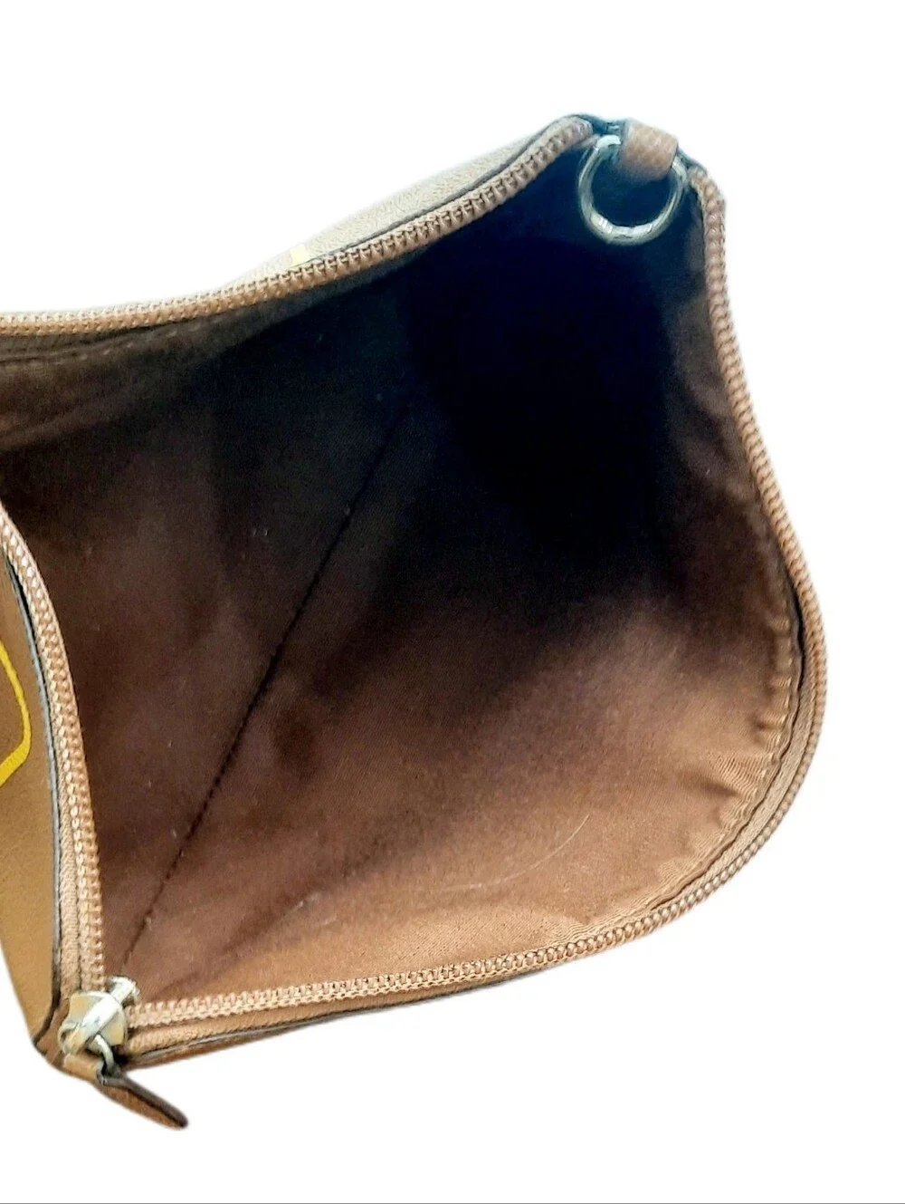 Coach Crossgrain LeatherStorypatch Pouch Clutch Bag Makeup Bag Brown